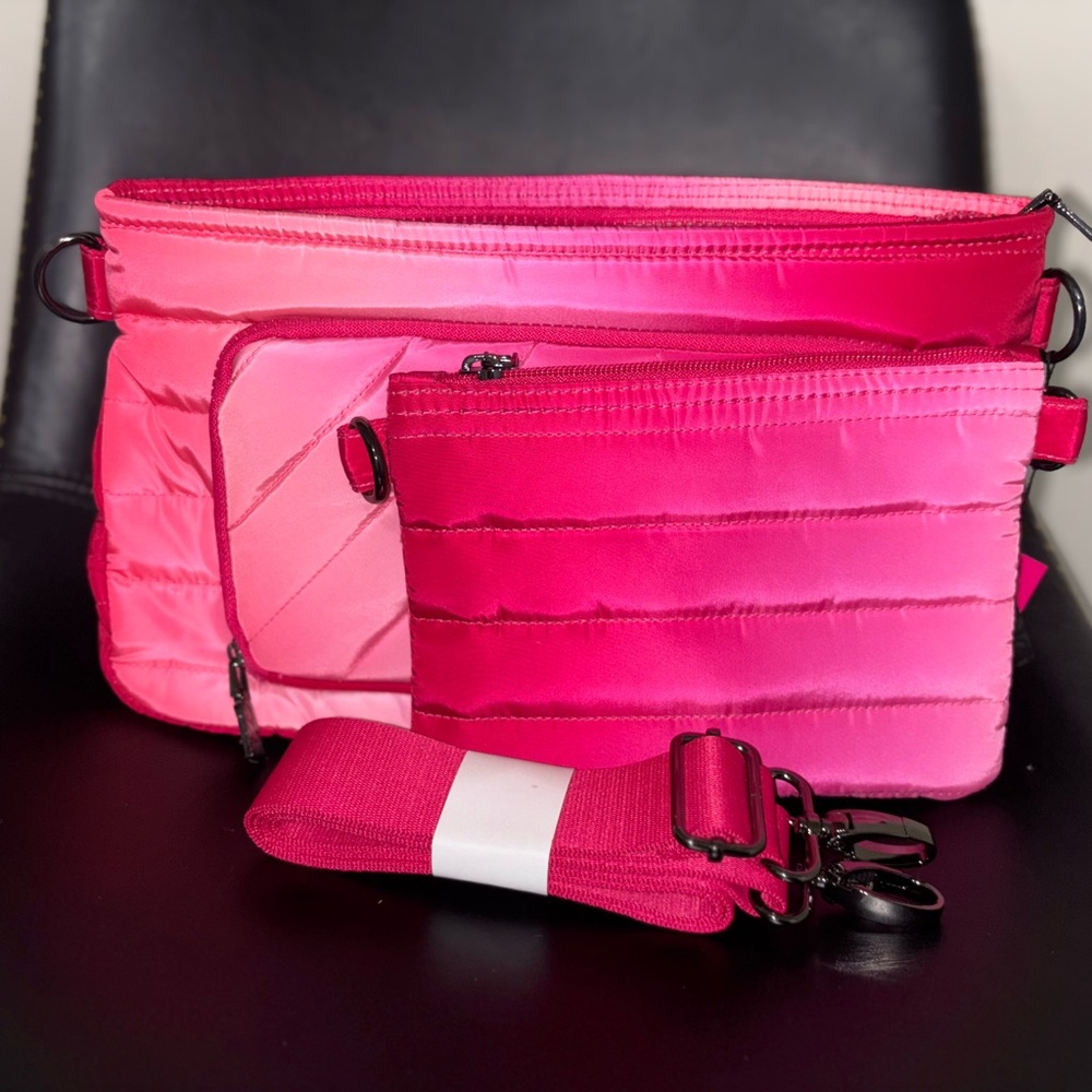 THINK ROYLN Pink Ombre Quilted Crossbody